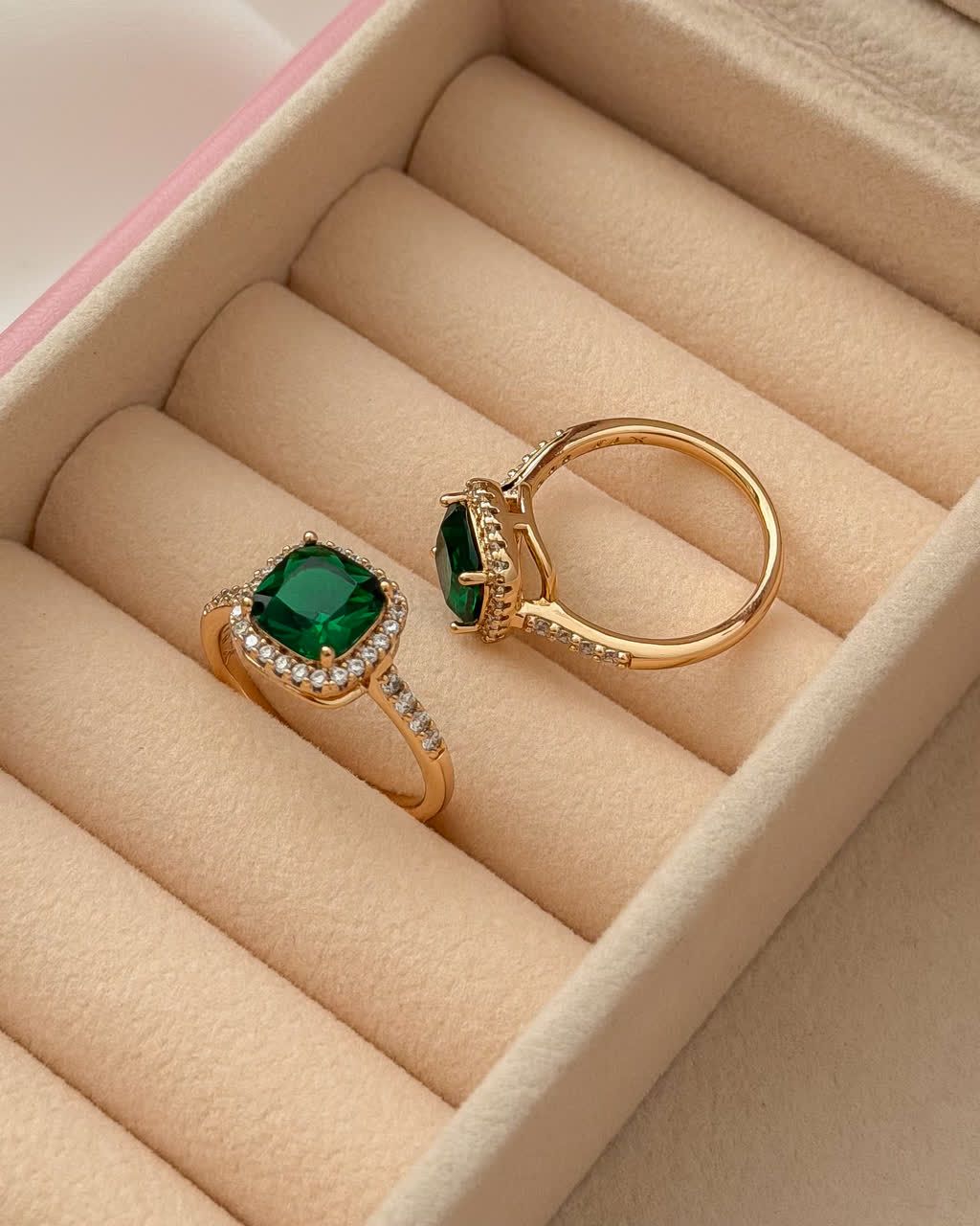 انگشتر نگین سبز ژوپینگ کد 2644 - خرید آنلاین از گالری آداس